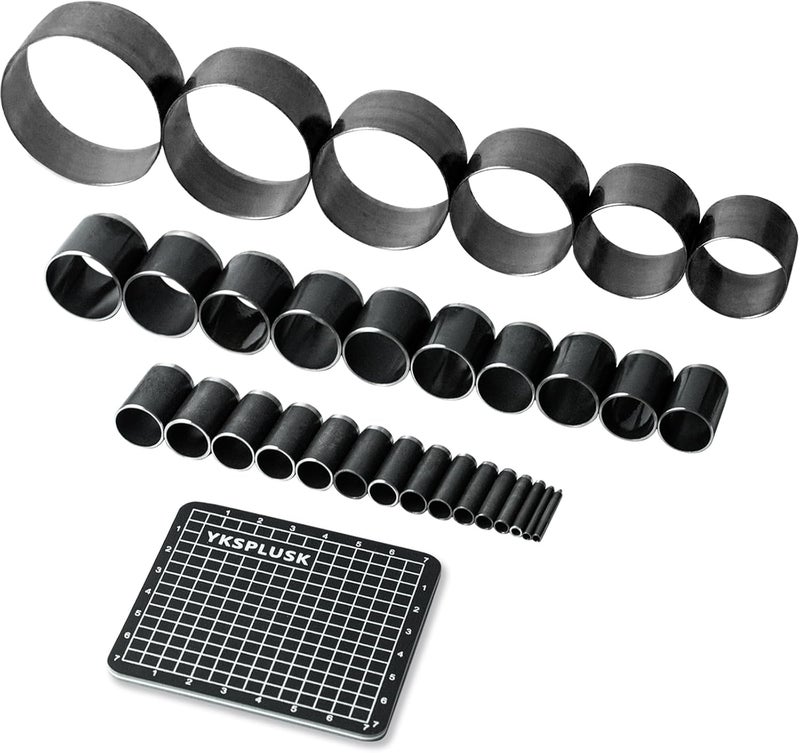 YKSPLUSK Leather Circle Cutter Tool Set, 31 Pieces Circle Punch Tools 1-25mm 30 35 40 45 50 55mm, High Carbon Steel Round Leather Cutting Dies - Hole Punch Tool Kit for DIY Crafts - Image 1